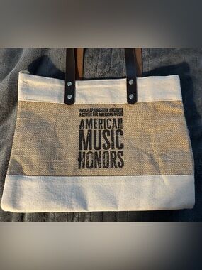 NWOT American Music Honors Canvas Tote - Natural and Brown